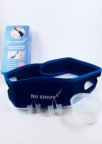 [2019] Anti Snoring Adjustable Chin Strap, Effective Anti Snoring Band Strap Solution for Mouth snorers - The Ultimate Stop Snoring Sleep Aid for Men, Women - 1 Strap 2 Pair Nose Vents