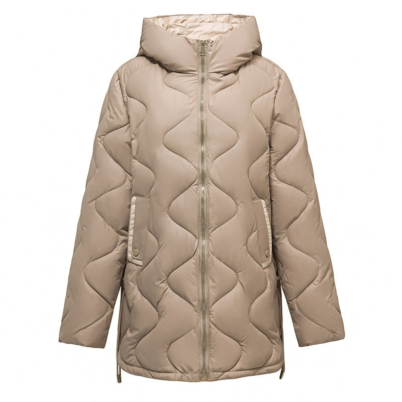 Winter Disposable Cotton-padded Coat For Women Padded Down Jacket Korean Style Mid-length Warm Jacket For Women - Image 3