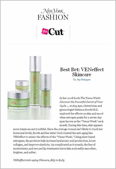 New York Magazine recommends VENeffect Anti-Aging Skincare  - a "Best Bet"