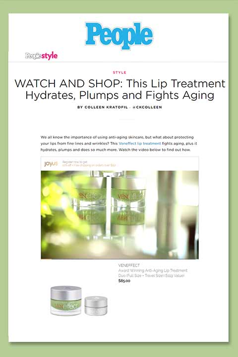 People Magazine Features VENeffect Anti-Aging Lip Treatment - best treatment to fight aging around lip