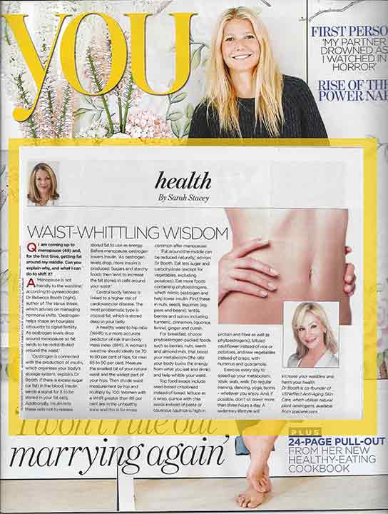 You Magazine interviews Dr. Booth on how declining estrogen affects your waistline