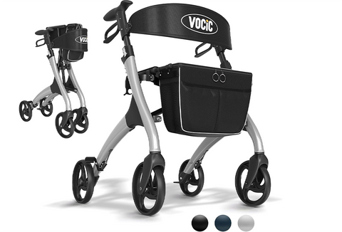 VOCIC Stride Mover Stylish 4 Wheel Aluminum Rollator Walker