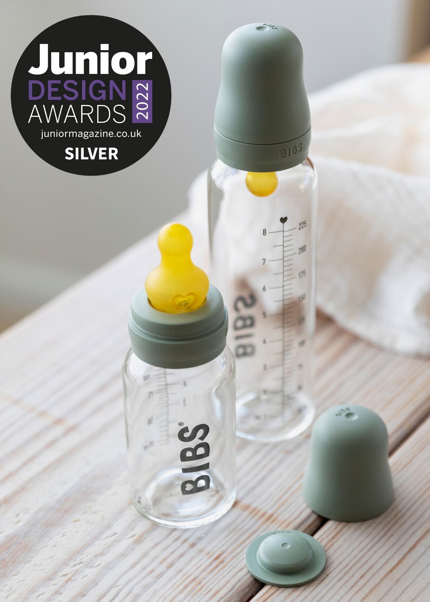 BIBS baby glass bottle, BIBS klaasist lutipudel