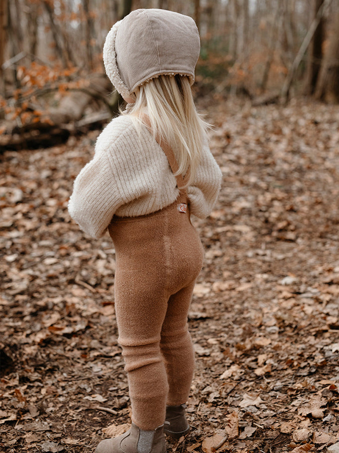 Silas Teddy Footed Tights - Light Brown | Babyluv