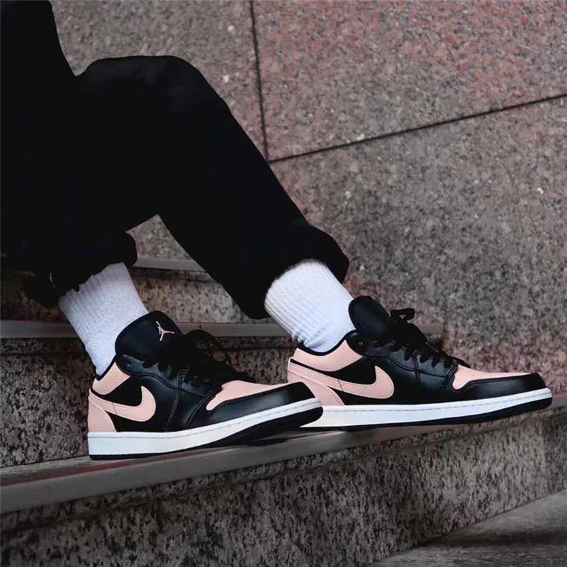 jordan 1 low crimson tint on feet