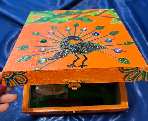 hand painted orange gift box