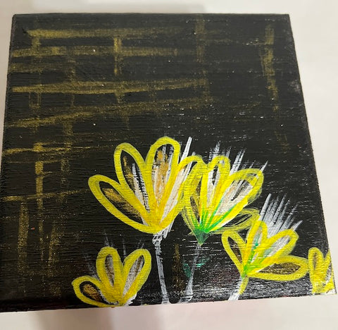 yellow hand painted flowers