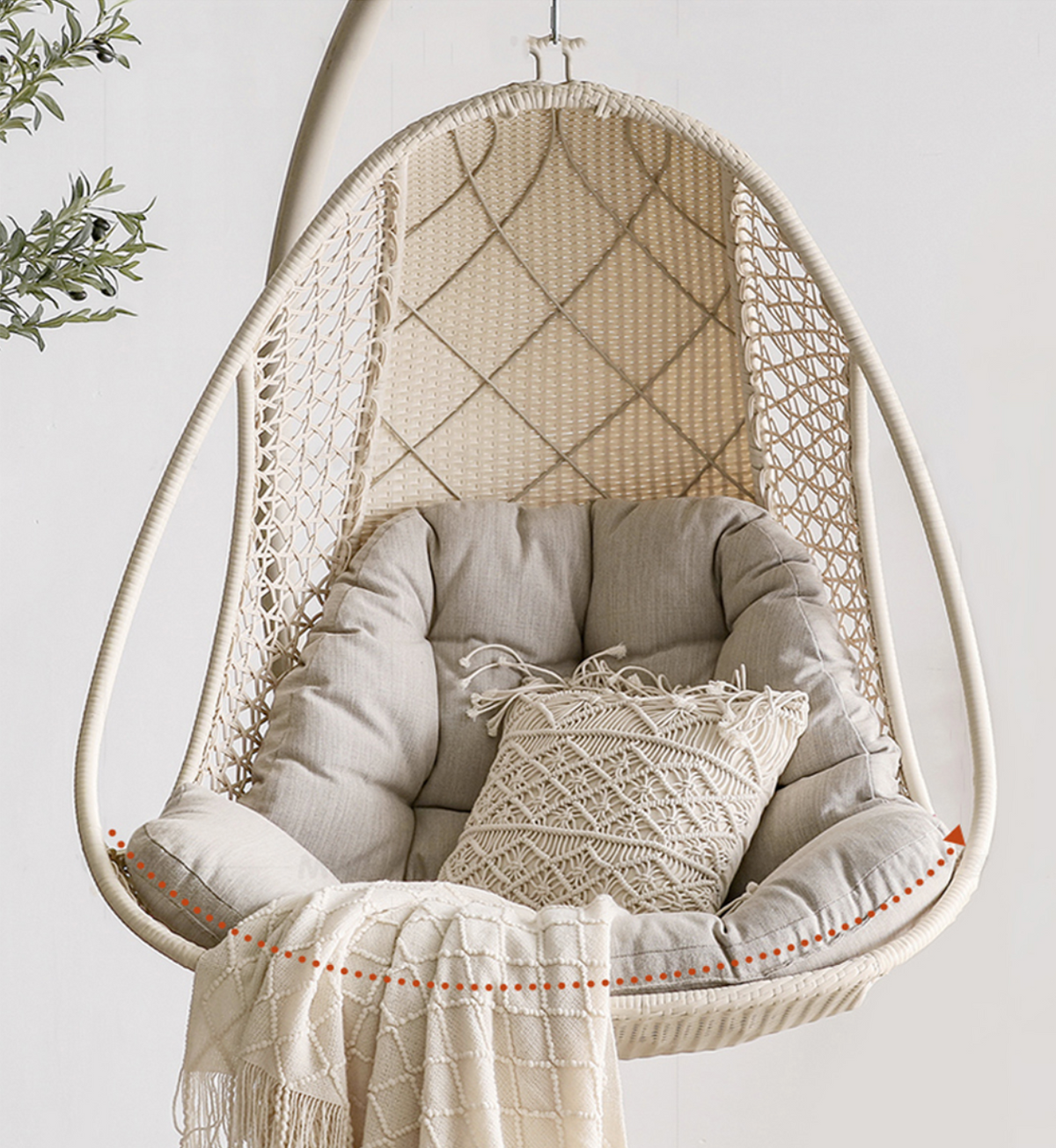 luna star parchment hanging chair