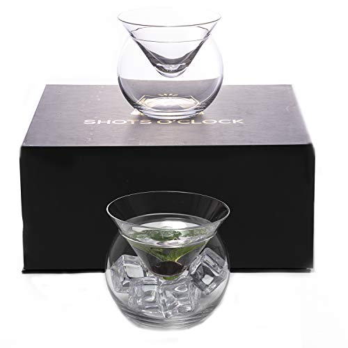 Lot 2 Dragon Glassware Stemless Martini clear Insulated Double