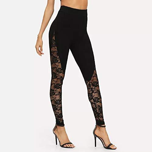 Womens High Waist Mesh Lace Yoga Leggings with Side Pockets, Tummy Con |  NineLife - Hungary