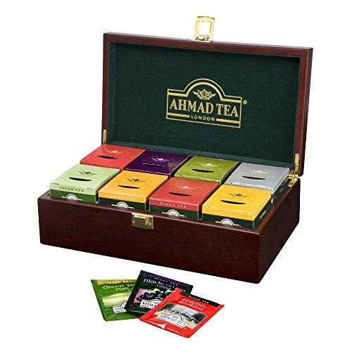 wooden box of assorted teas