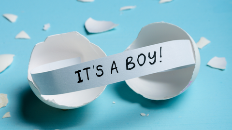It's a boy wrapper for gender reveal