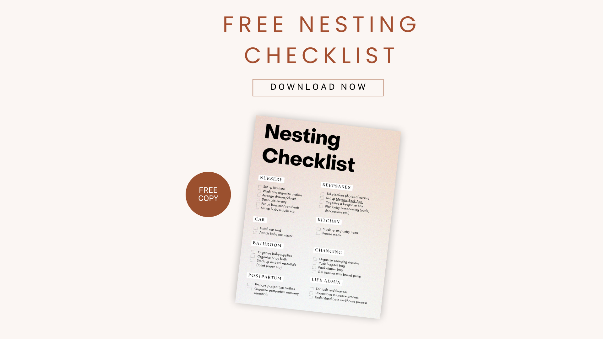 download printable nesting checklist