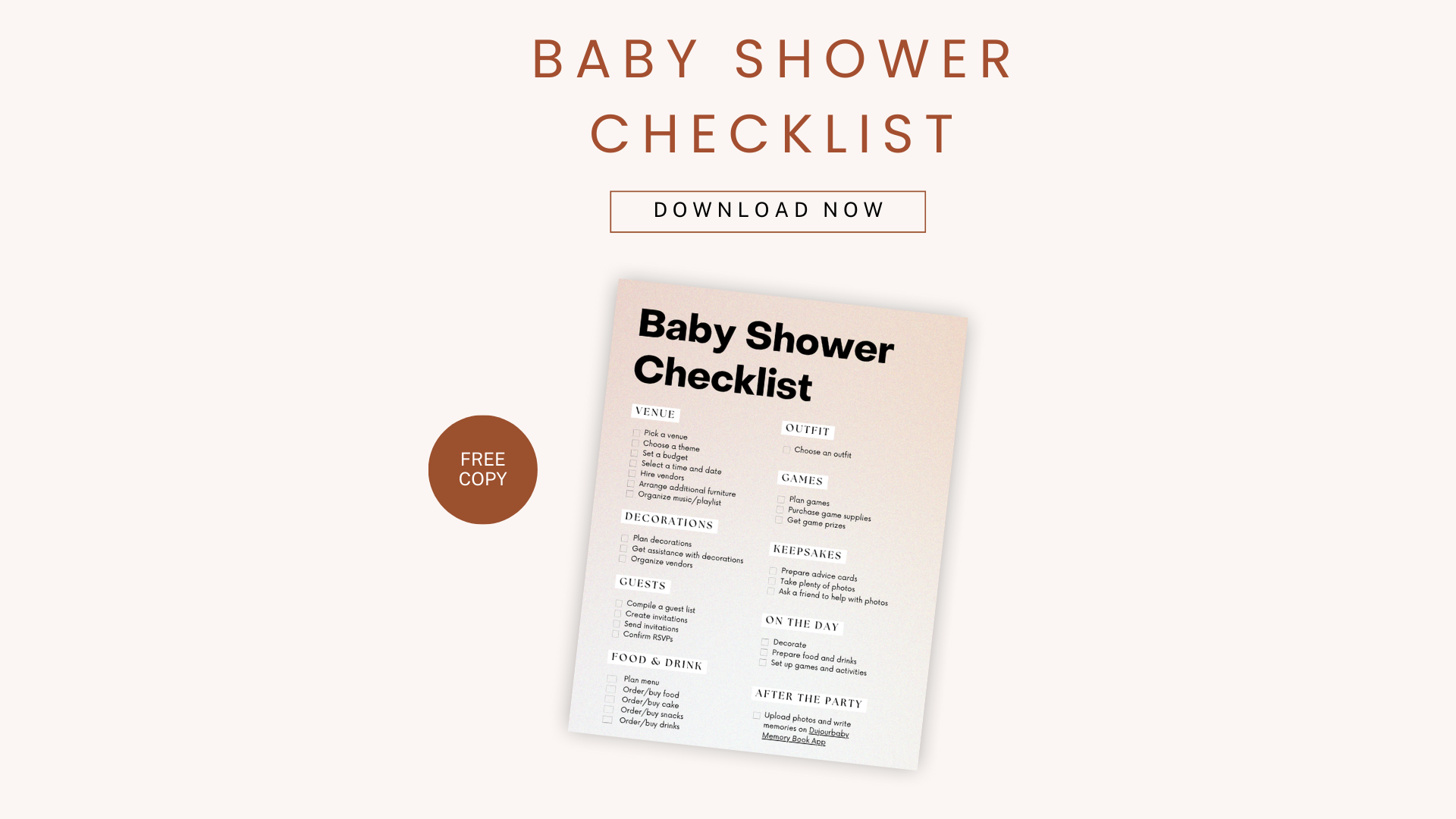 free baby shower checklist printable