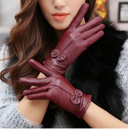 Genuine Leather Sheepskin Gloves, $30, Women's Fashion - Women's Accessories - Women's Gloves, Color: wine, , ENJ5