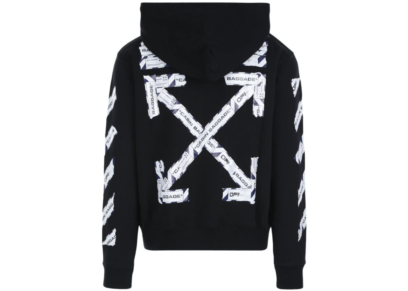 off white tape zip hoodie