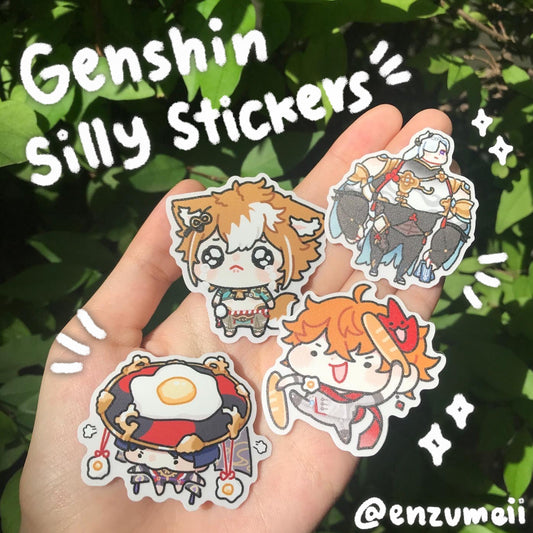 Genshin Silly Glitter Epoxy Acrylic Keychains – enzumeii