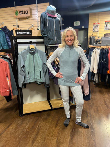 woman wearing smartwool baselayers