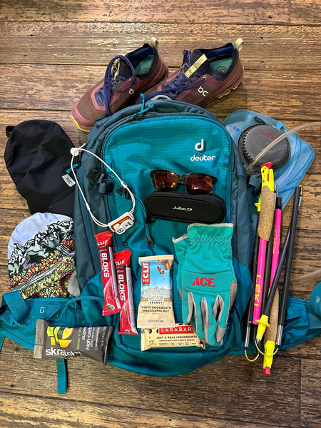 all the gear for a day hike up half dome