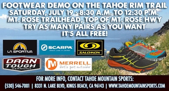 Free Footwear Demo Tahoe Rim Trail