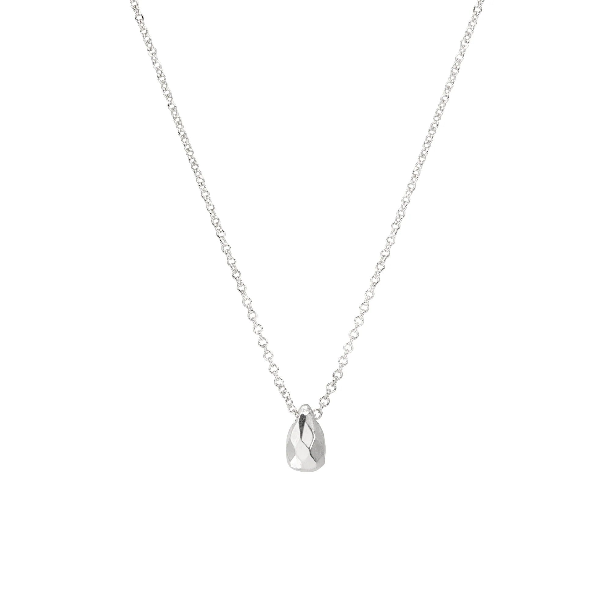 Modern See The Light Faceted Necklace - Sterling Silver