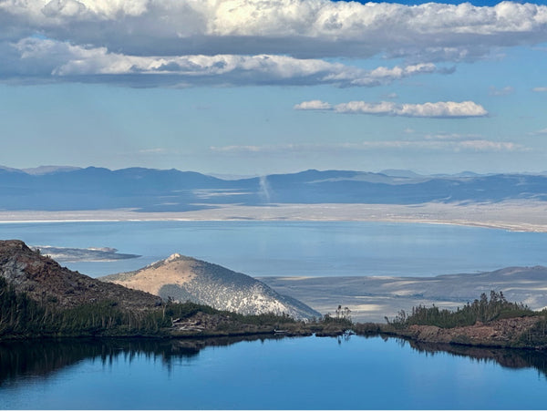 Campspot at Upper Sardine Lake, with a view of Mono Lake.