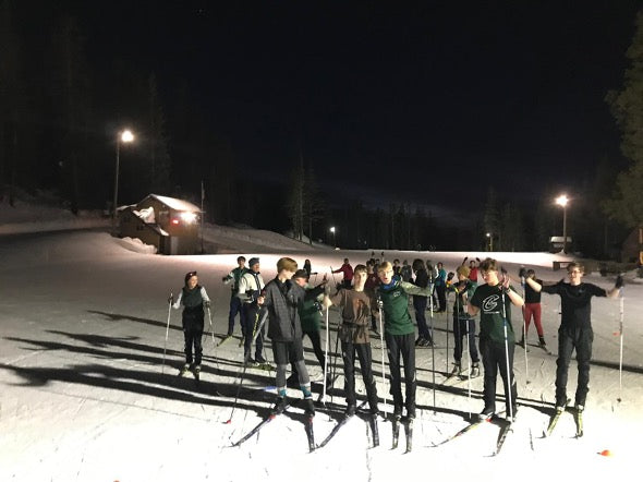 Local Junior athletes taking advantage of night skiing.