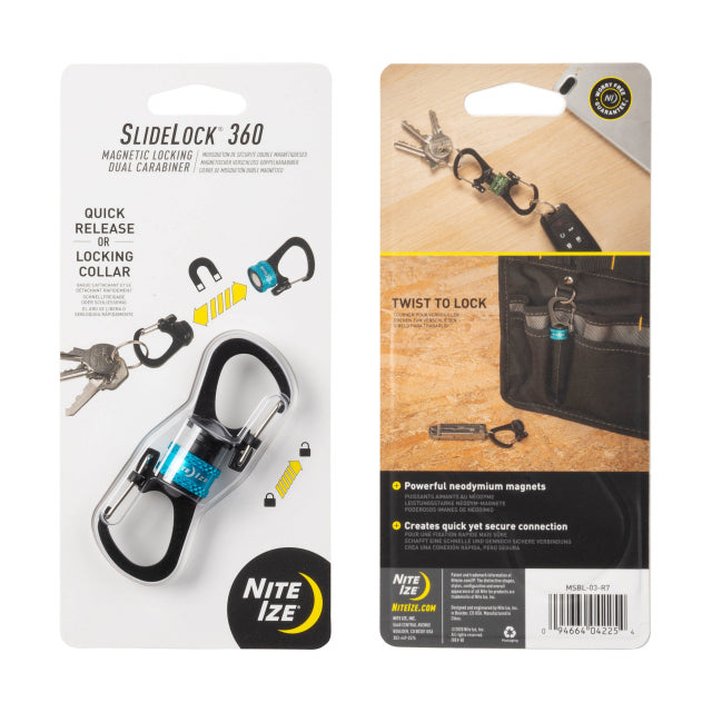 SlideLock 360 Magnetic Locking Dual Carabiner