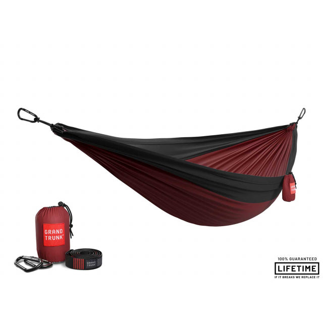 Double Deluxe Parachute Nylon Hammock w/Straps