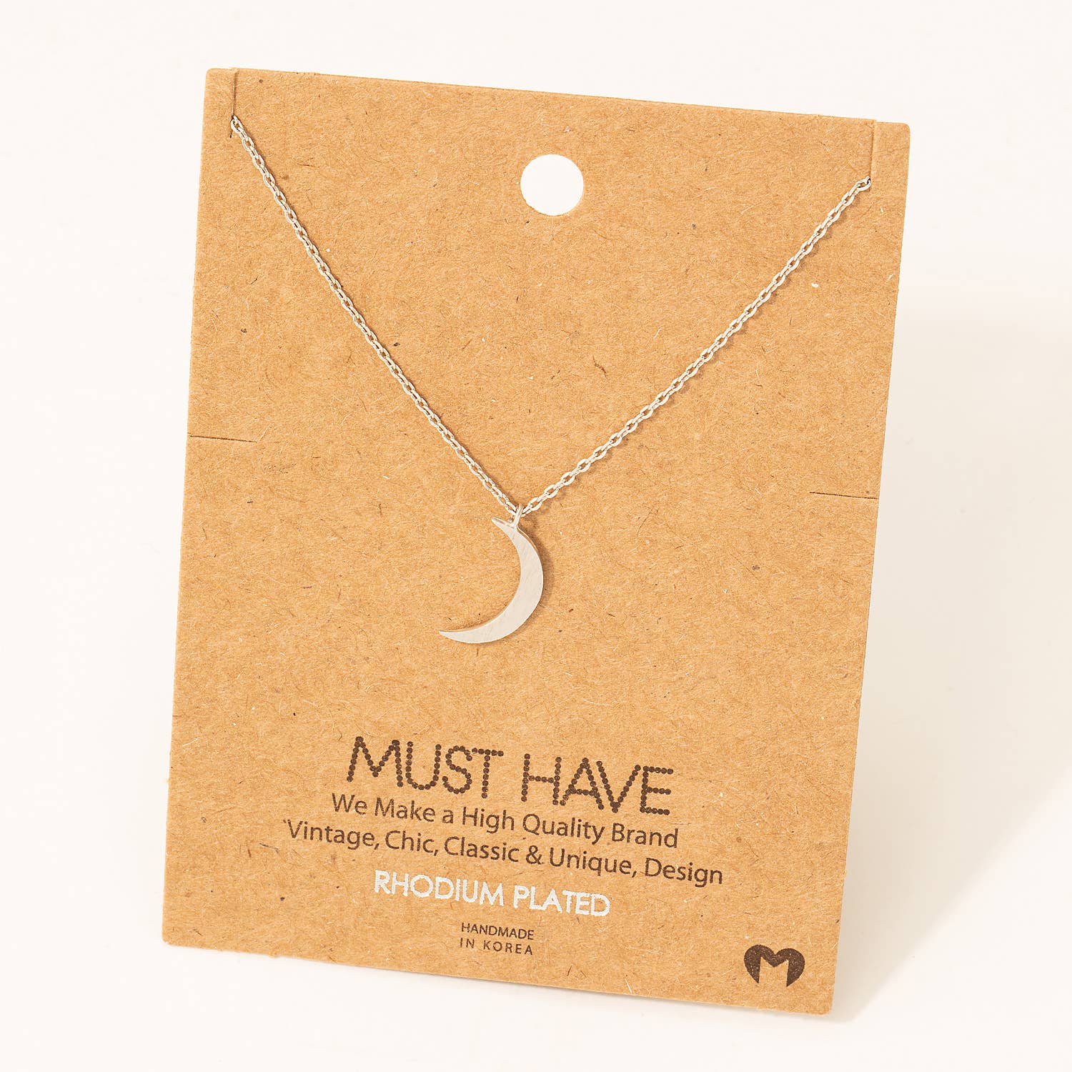 Moon Crescent Pendant Necklace: S