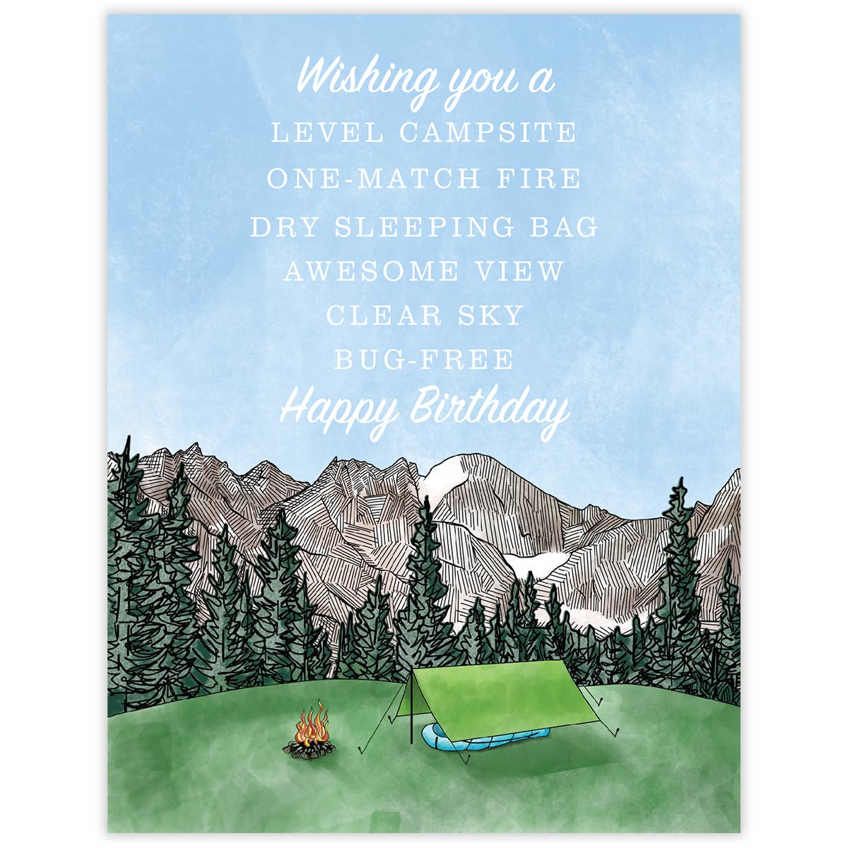 Camping Wish Birthday Card