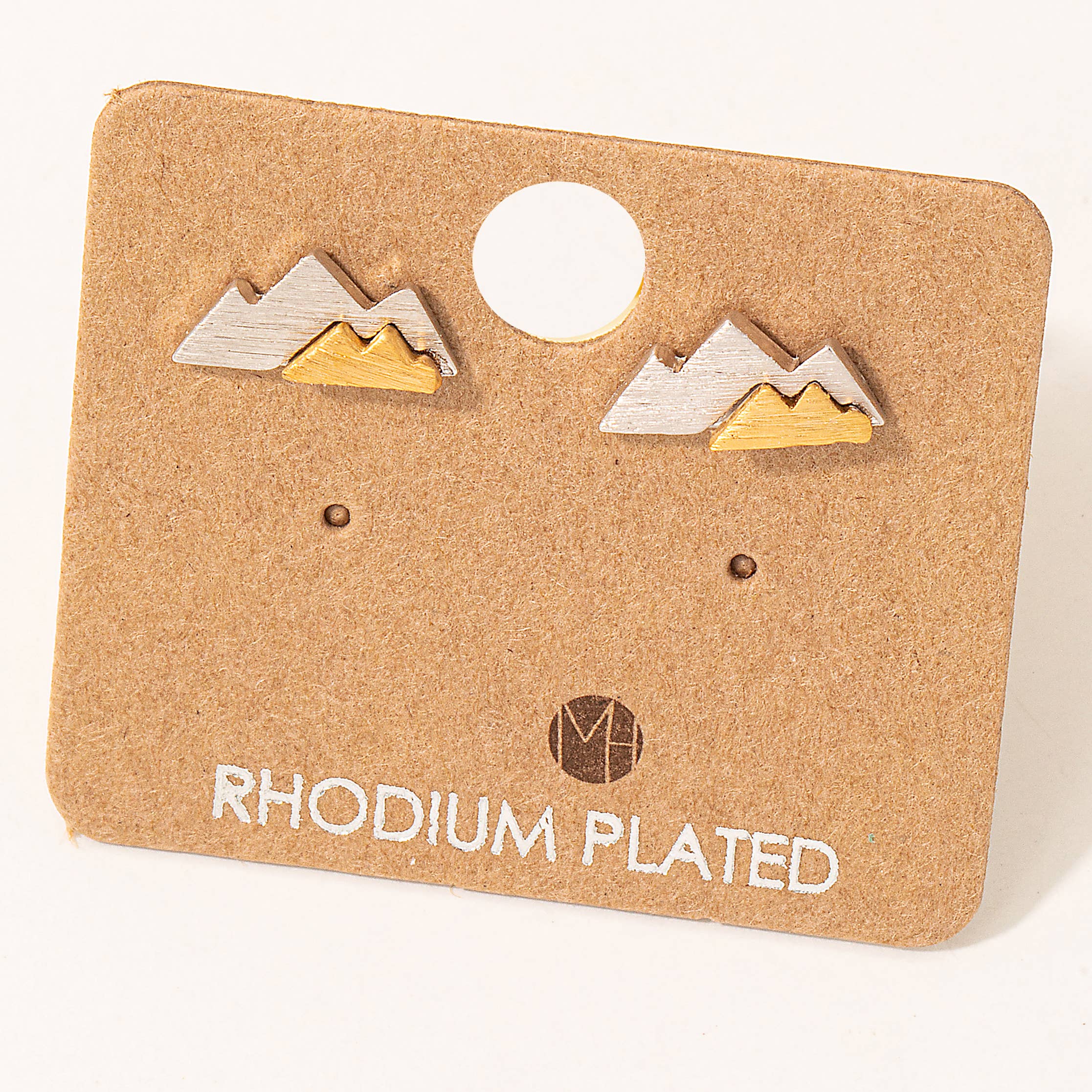 Two Toned Mountain Stud Earrings: S