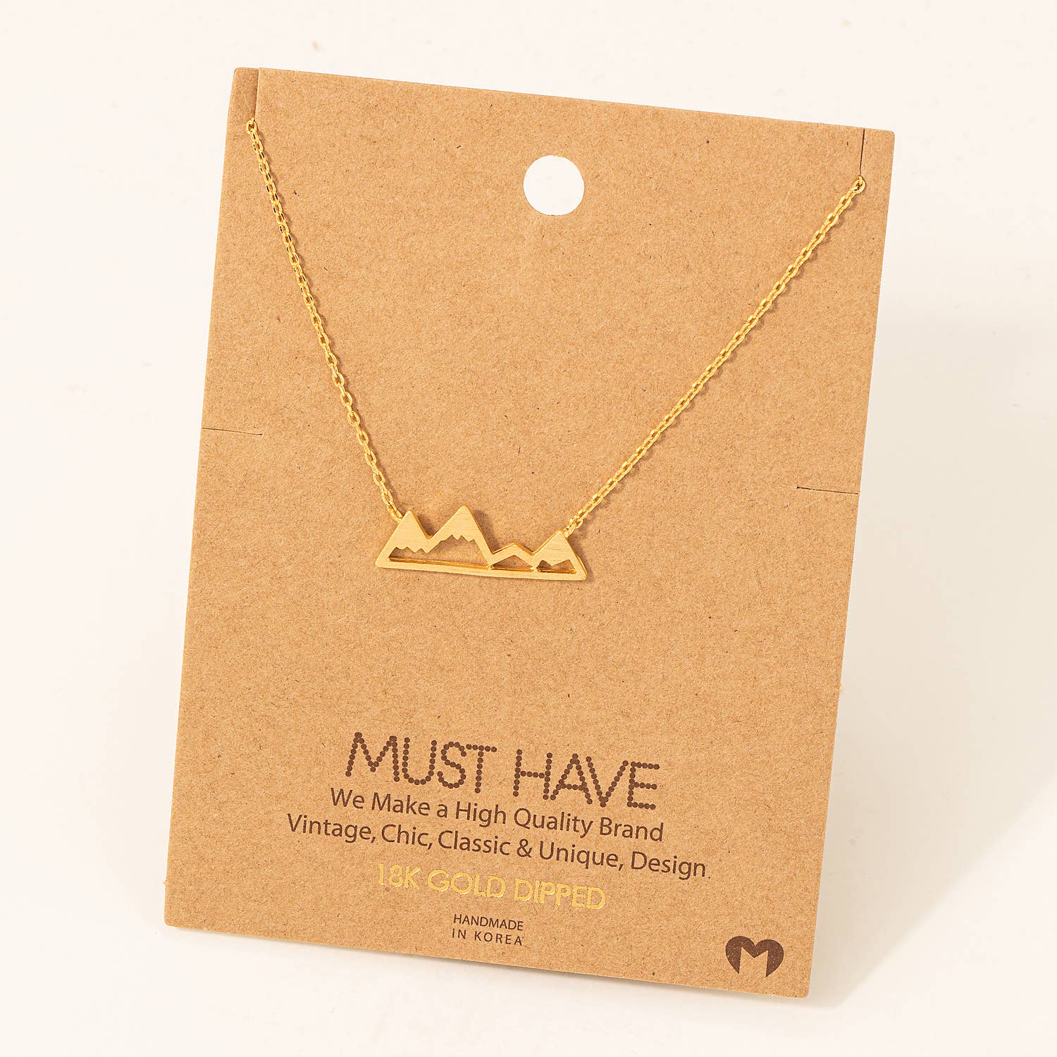 Mountain Cutout Pendant Necklace: G