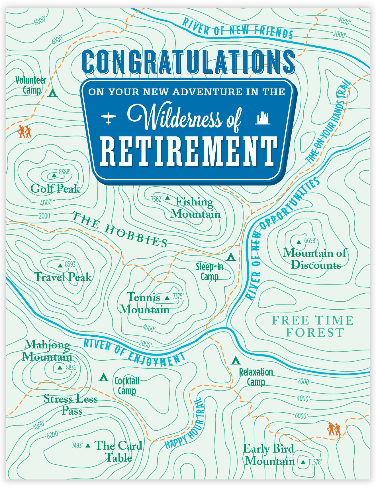 Retirement Topo Map Card