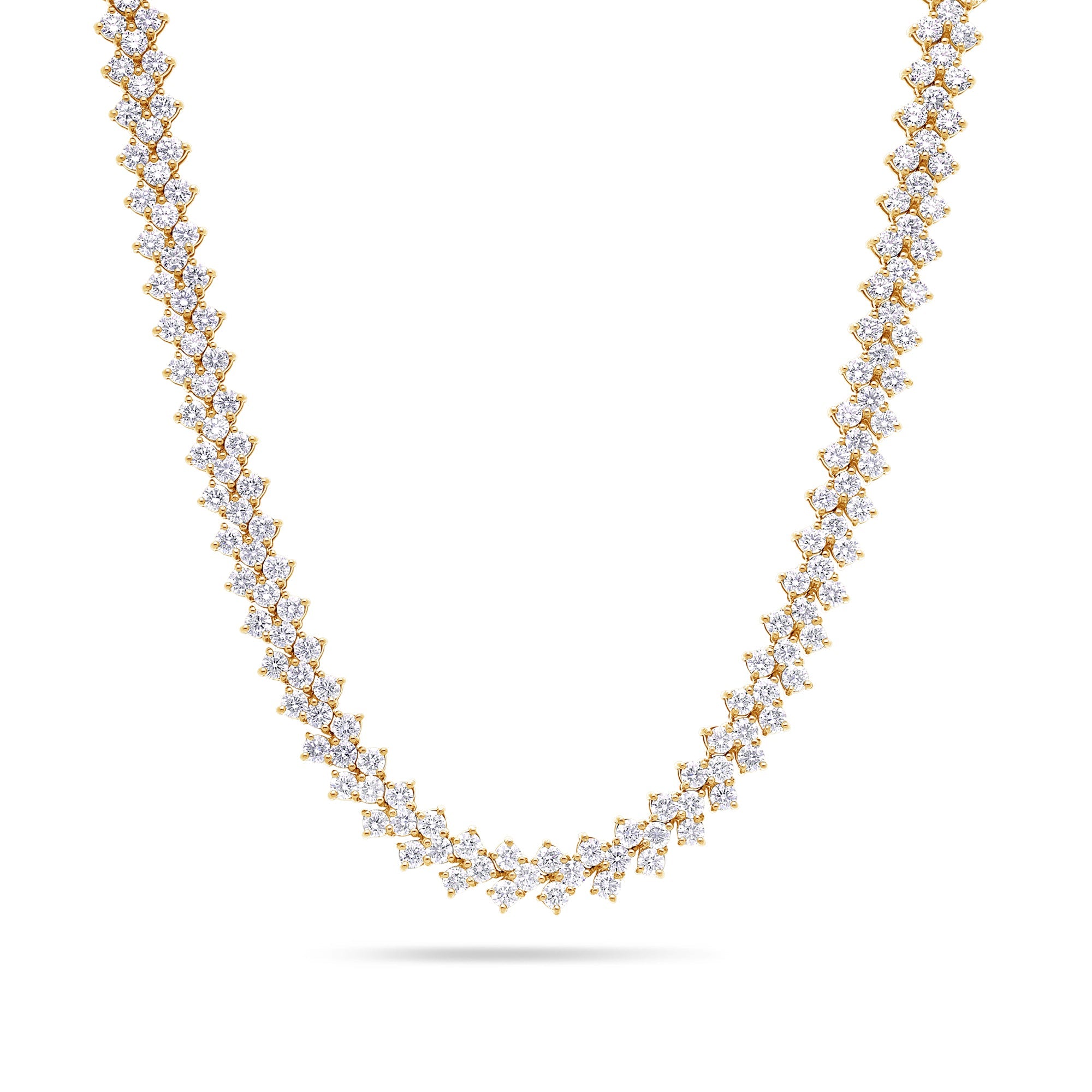 4 2/3 CTW Round Caydia Lab Grown Diamond Tennis Necklace 14K Yellow Gold |  Charles & Colvard