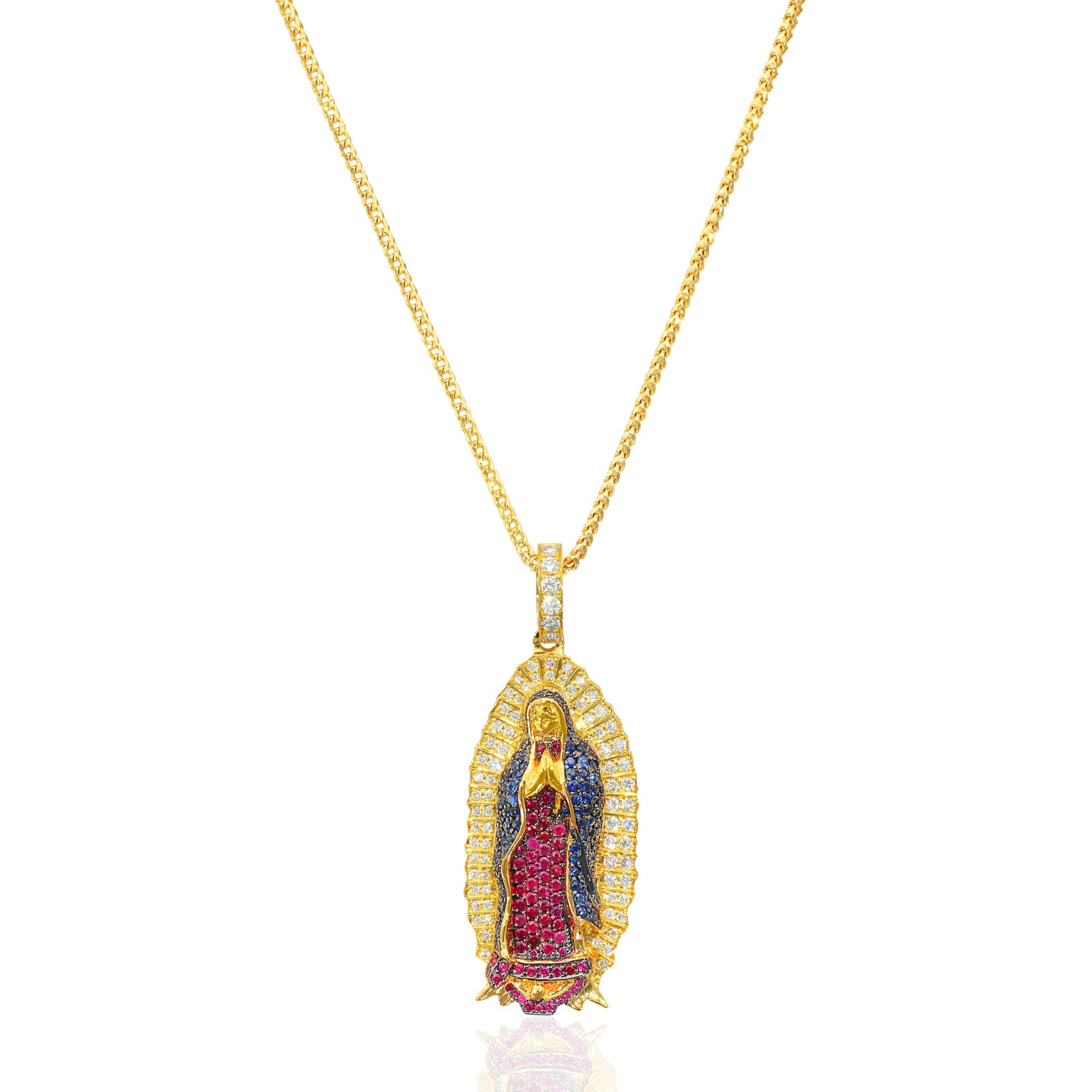 Our Lady of Guadalupe Pendant in 14K Yellow Gold – Roxx Fine Jewelry