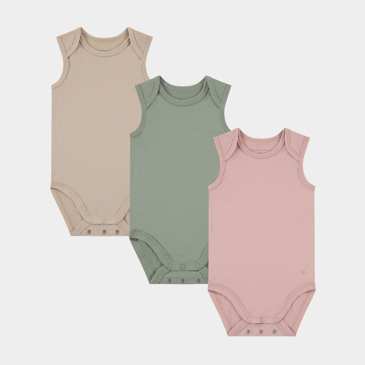 Se Bambus body - lyserød grøn beige - fra Bamboo Basics, 80 hos Bambustøj.dk