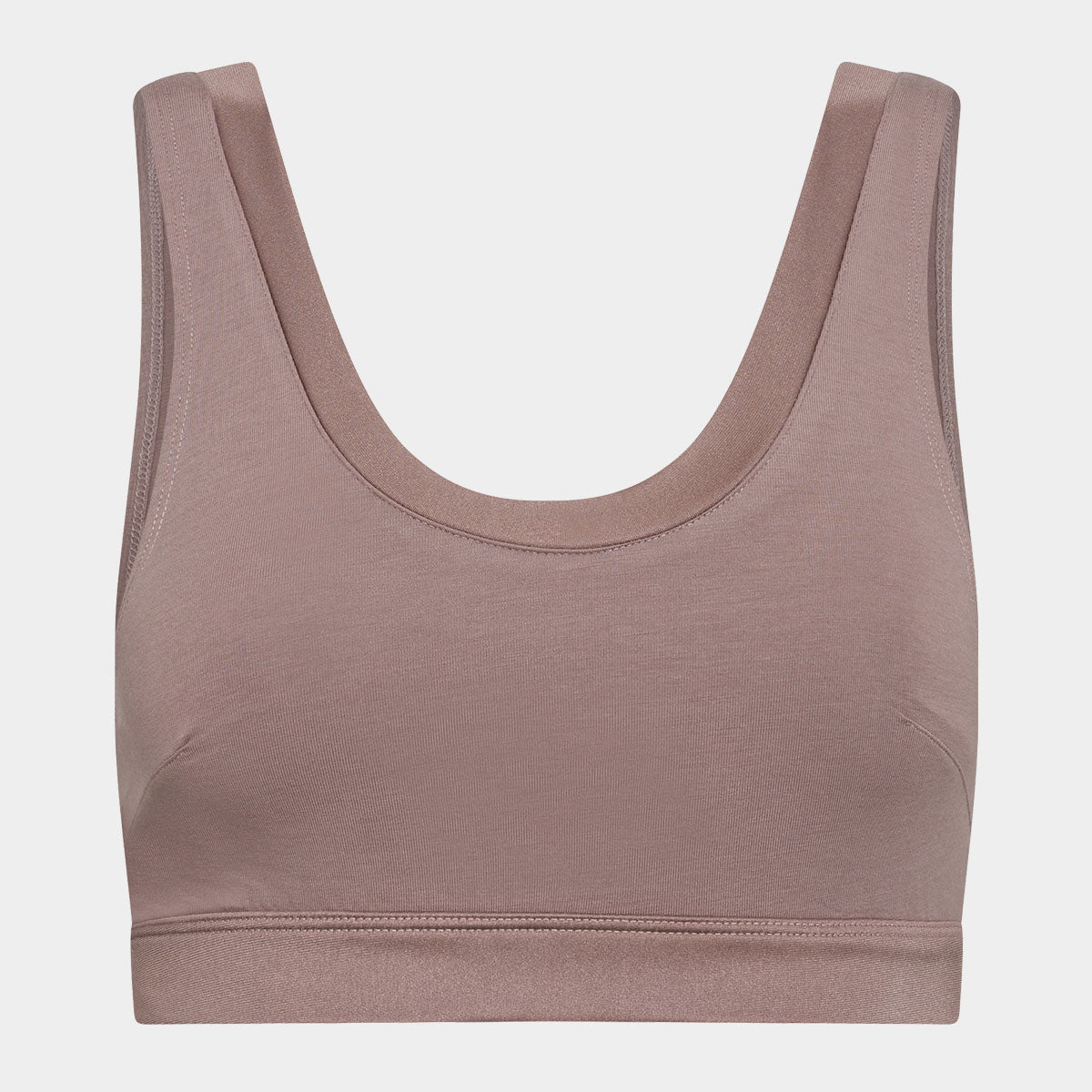 Billede af Taupe bambus BH top med feminine detaljer, L