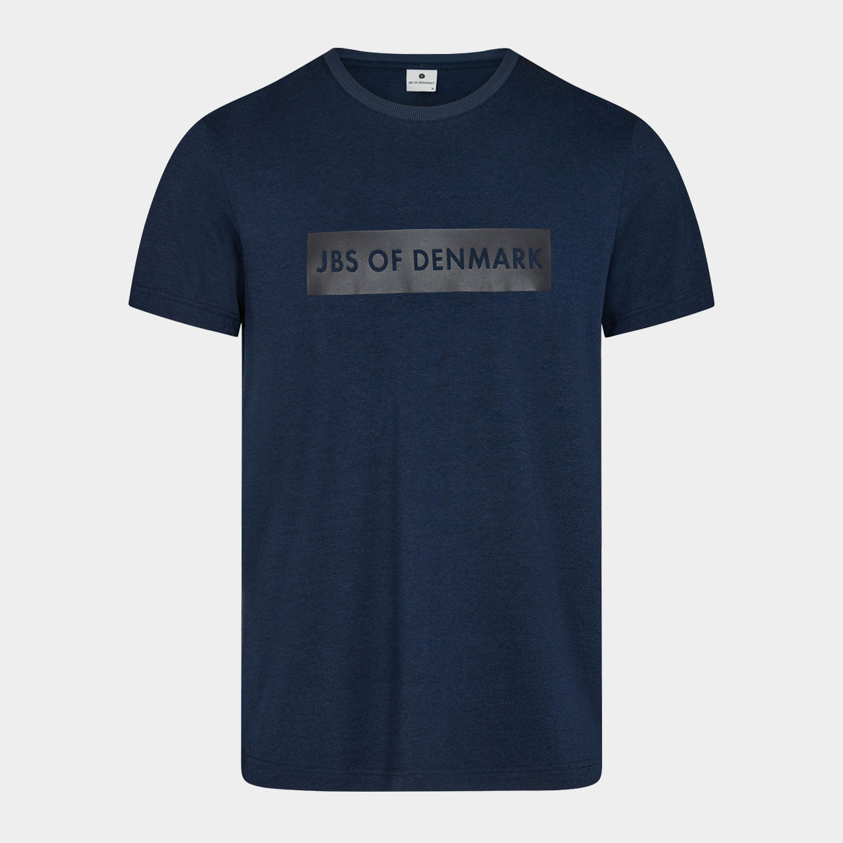 Navyblå T-shirt i bambus med print til mænd fra JBS of Denmark, S