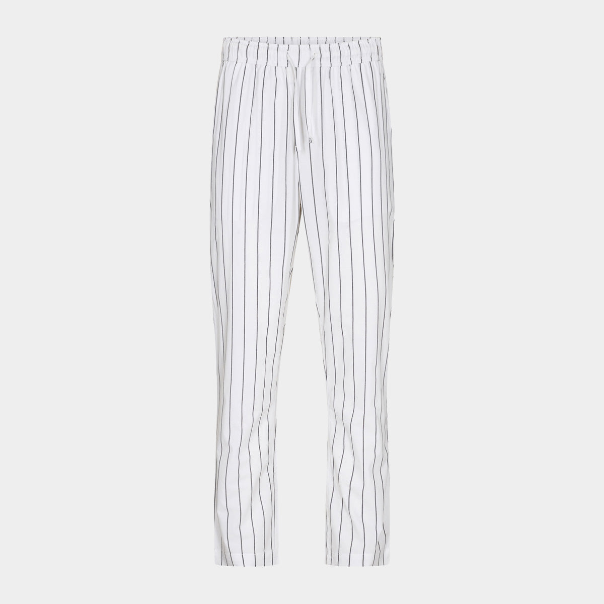 Billede af Hvide bambus pyjamasbukser med smalle grå striber fra JBS of Denmark, XS hos Bambustøj.dk