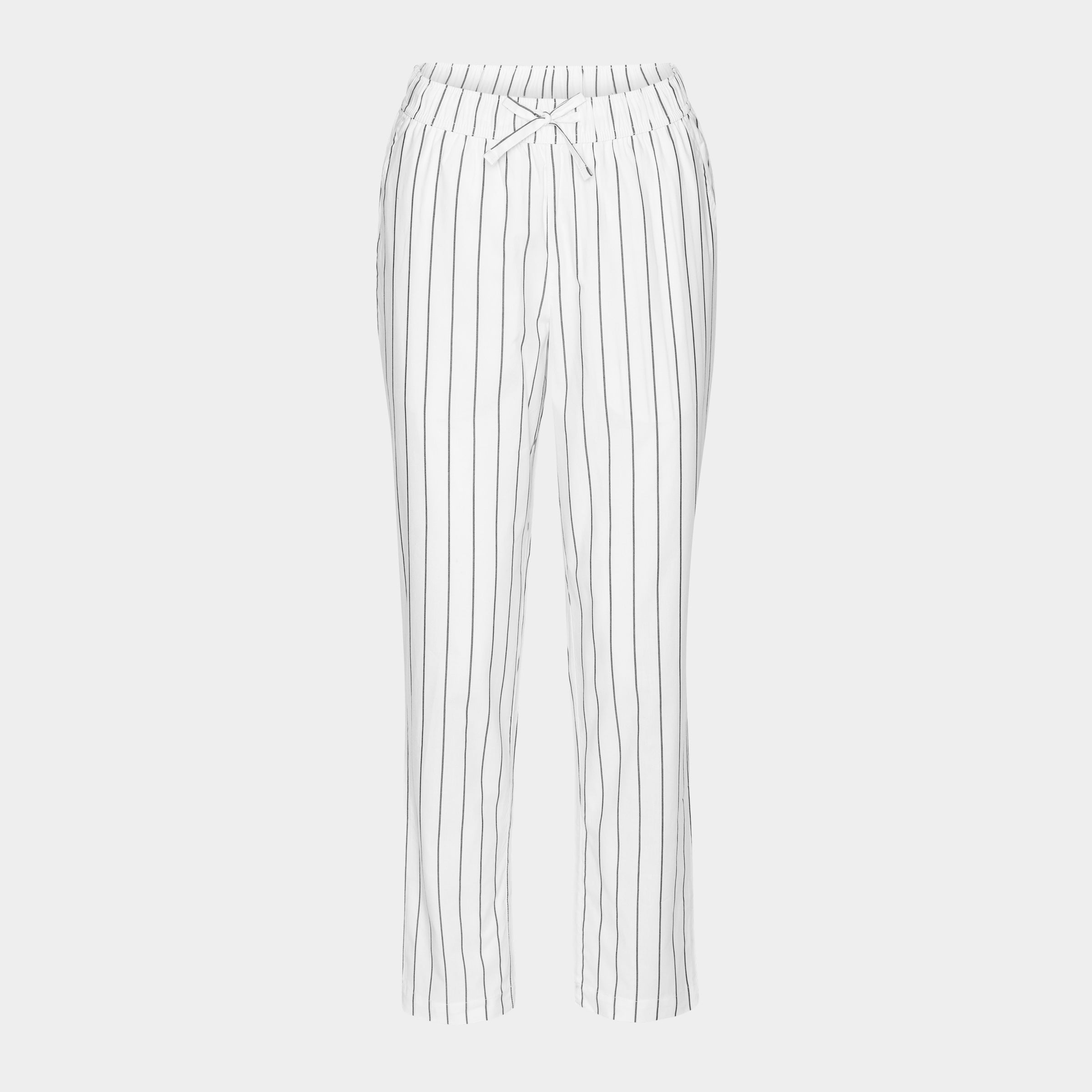 Billede af Hvide bambus pyjamasbukser med smalle grå striber fra JBS of Denmark, XS