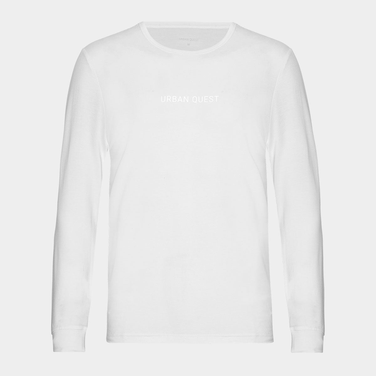 Se Hvid langærmet bambus T-shirt med rund hals fra Urban Quest, L hos Bambustøj.dk