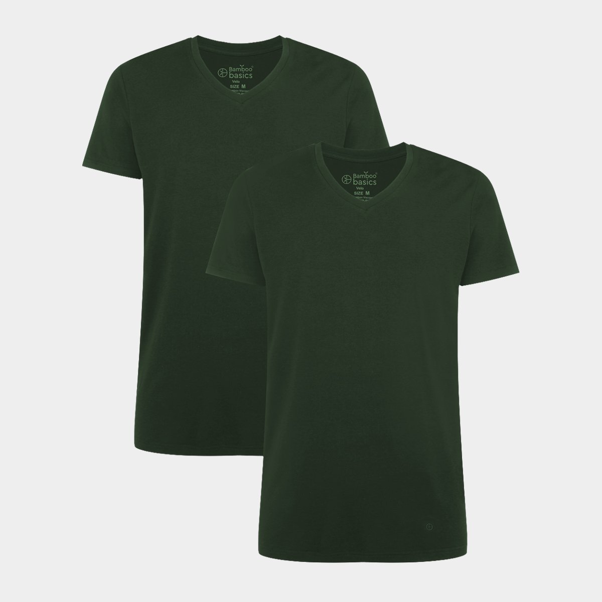 Billede af Bambus T-shirt til herre - 2 pak armygrøn - Bamboo Basics, S