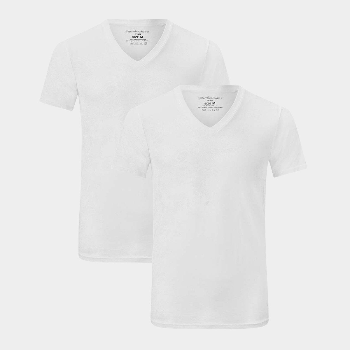 Se Bambus T-shirt slim fit til herre - 2 pak hvid - Bamboo Basics, XL hos Bambustøj.dk