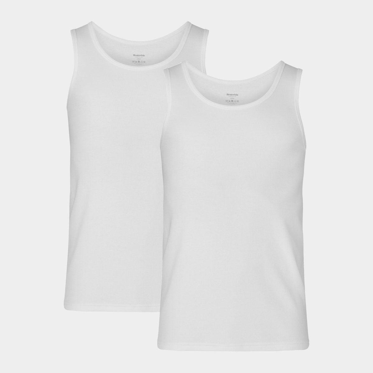 2 hvide bambus tank tops fra Resteroeds, S