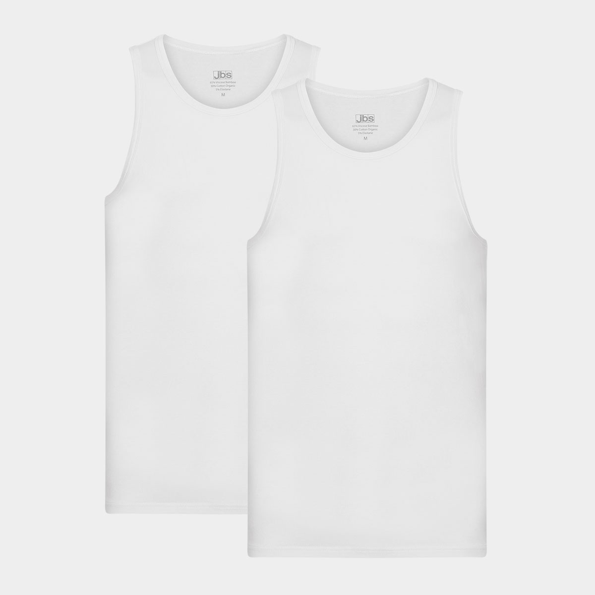 Billede af Hvid tank top i bambus - 2 pak til mænd fra JBS i super høj kvalitet, XXXL