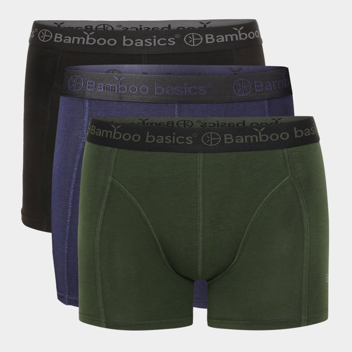 Se Bambus underbukser til herre - 3 pak sort, blå, grøn - Bamboo Basics, XL hos Bambustøj.dk