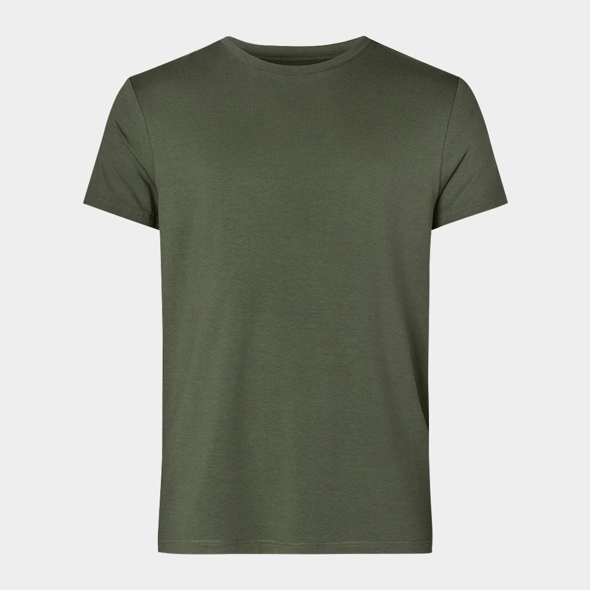 Billede af Army grøn bambus r-neck t-shirt til herre fra Resteroeds, L hos Bambustøj.dk