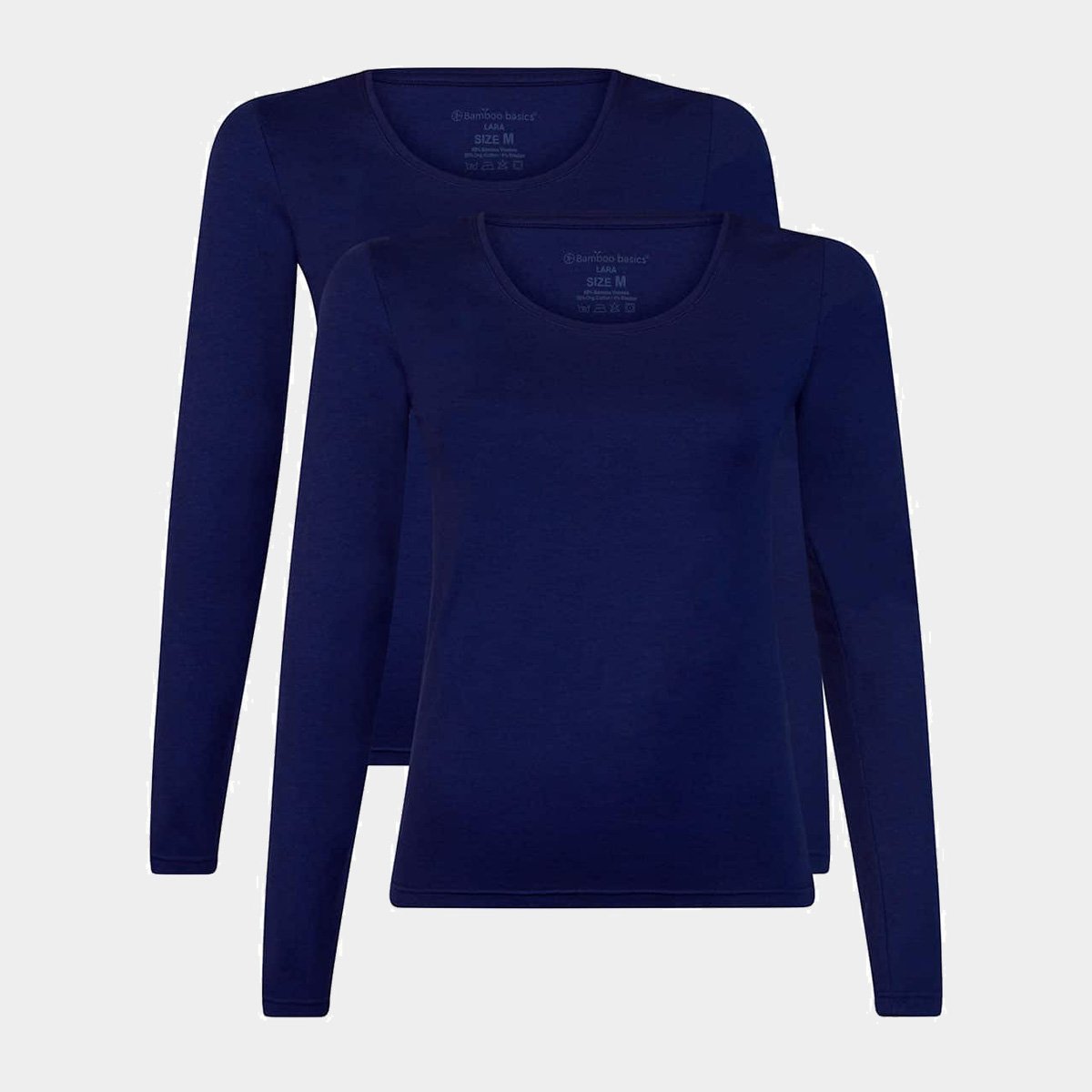 Billede af Bambus langærmet T-shirt | Blå bambus dame T-shirt fra Bamboo Basics, S