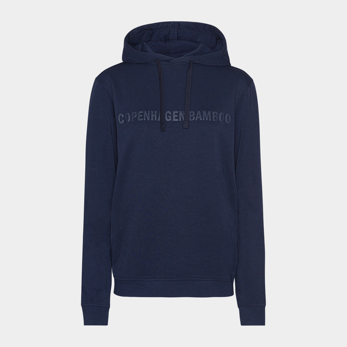 Se Navy bambus hoodie til mænd med logo fra Copenhagen Bamboo, XS hos Bambustøj.dk